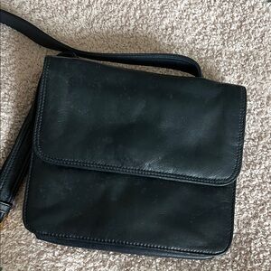 Talbots Navy Leather Crossbody Bag